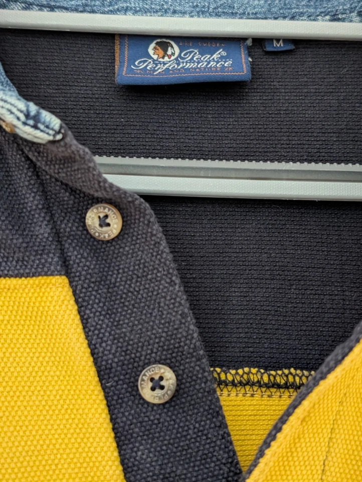 Vintage Peak Performance Polo Stripe Men Rugby Shirt Polo Neck Casual size M - Image 3 of 4