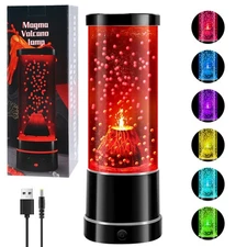 Volcano Lamp, Color Changing LED Realistic Volcanic Eruption Night Light, Hom...