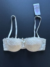Lejaby Cream Lace Balconette UK 32B Underwired Bra BNWT