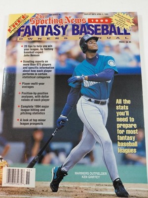 Sporting News 1995 Fantasy Baseball Owners Manual Ken Griffey Jr Magazine
