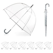 Adult Windproof Bubble Umbrella with J Hook Handle and Enhanced Visibility