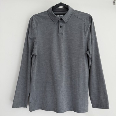 Rhone Commuter Polo Shirt Mens Small Long Sleeve Performance Golf Italian Fabric