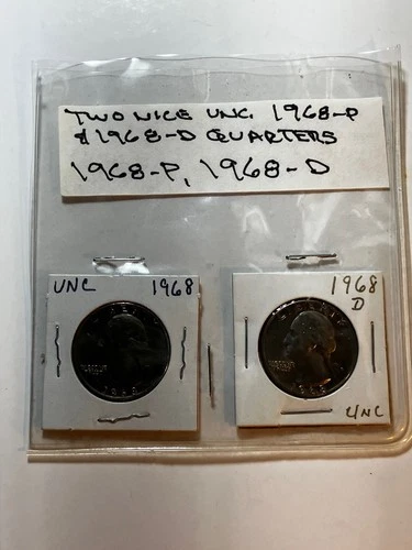 1968-P & 1968-D WASHINGTON QUARTERS,  UNC.