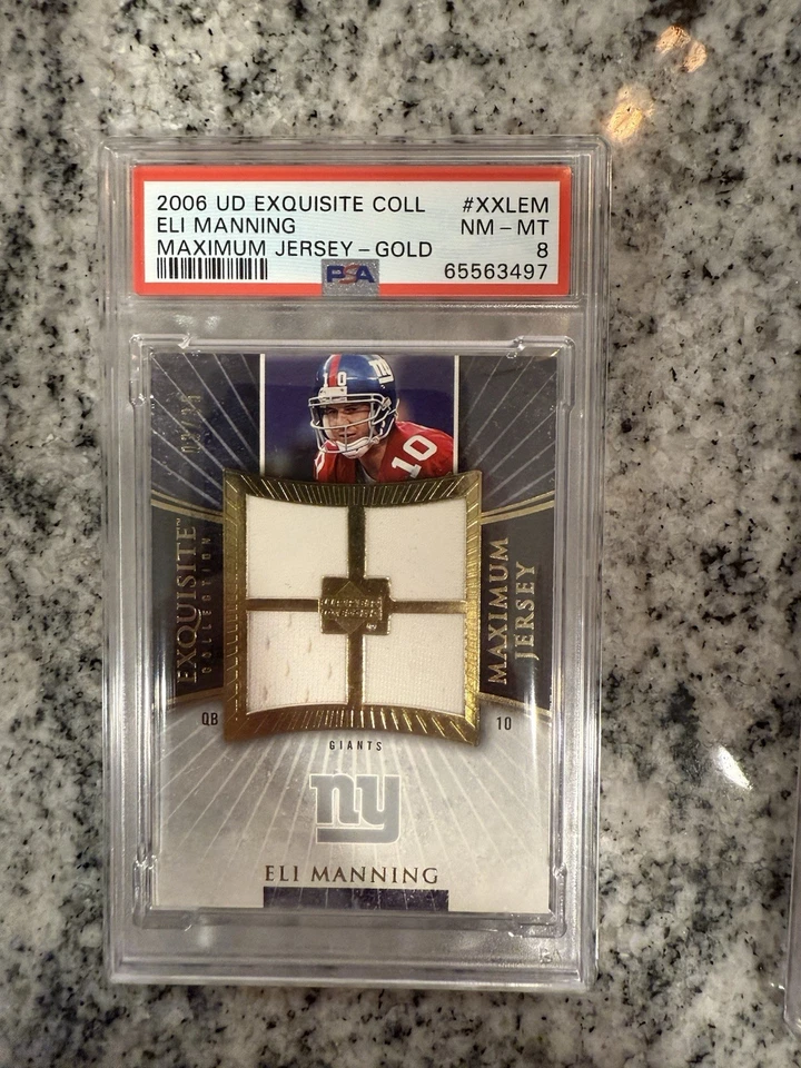 2005 2006 2007 Upper Deck Exquisite collection patch ELI MANNING GOLD Lot PSA - Image 4 of 4