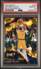 2023 PANINI SELECT GOLD CRACKED ICE #220 ANTHONY DAVIS 4/10 PSA 10
