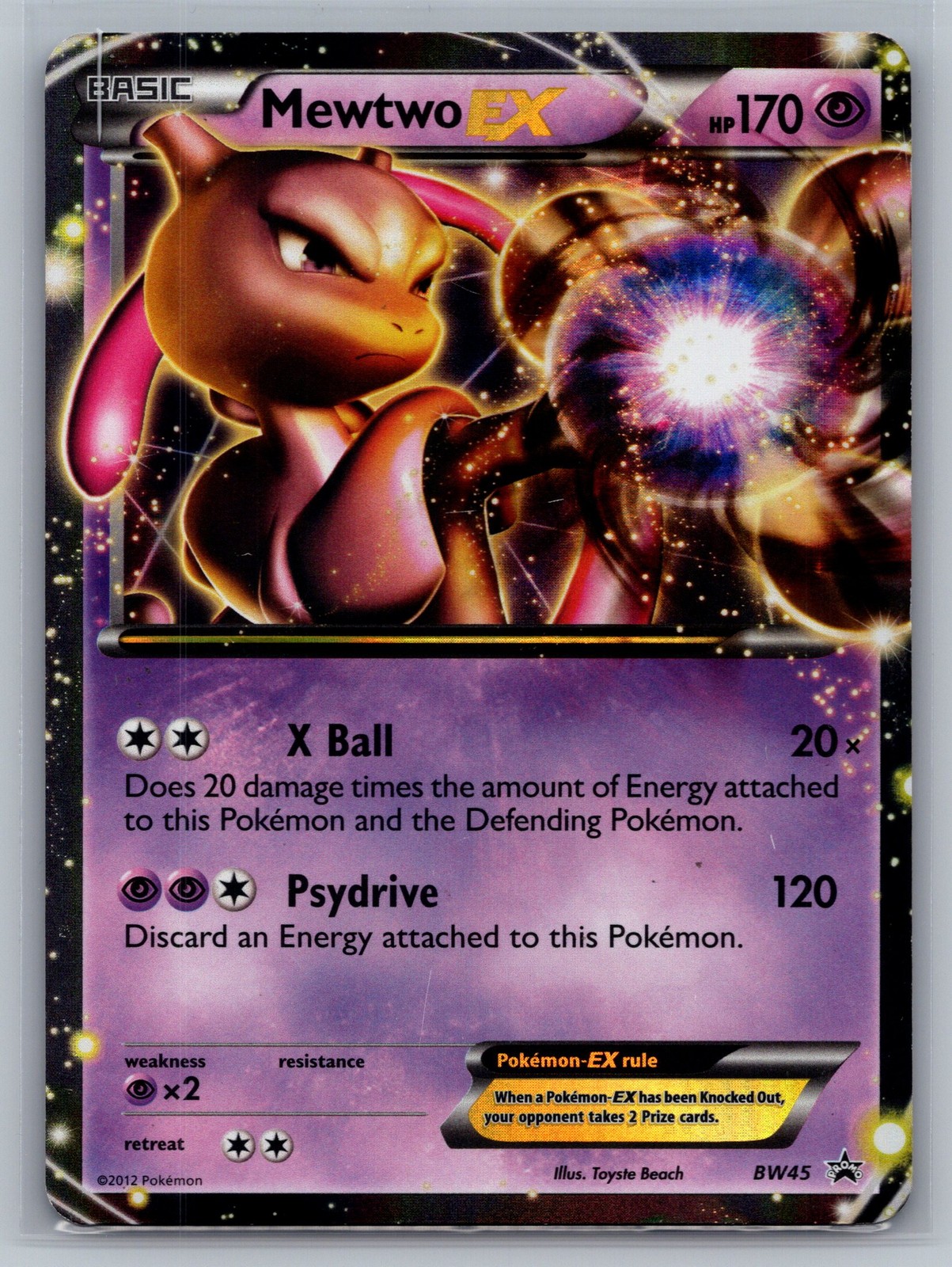 Mewtwo EX Black and White Promos #BW45 Holo Pokemon Card