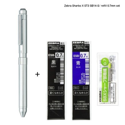 Zebra Sharbo X ST3 Silber 0,7 Emulsion Schwarz & Blau + 0,7 Bleistift...