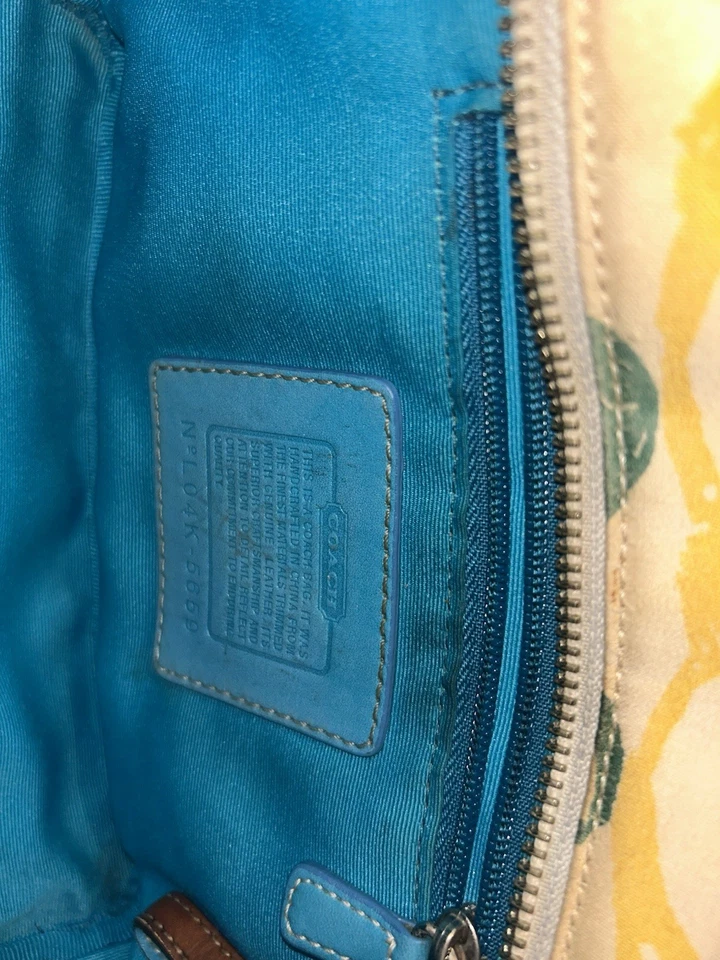 VINTAGE COACH Hampton Multicolor Signature Mini Tote Bag with Ladybug charm. - Image 3 of 4