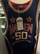 Platinum Fubu Harlem Globetrotters Goose 50 XXL Basketball Jersey Navy Gold Red