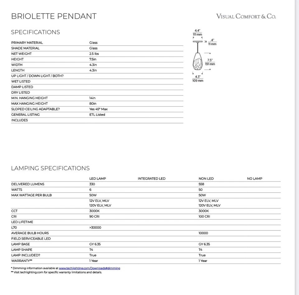 Briolette Pendant Freejack 700FJBRLFS - Image 4 of 4