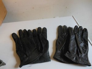 2 pairs leather riding gloves, 1 brown, 1 black one size fits all, will stretch