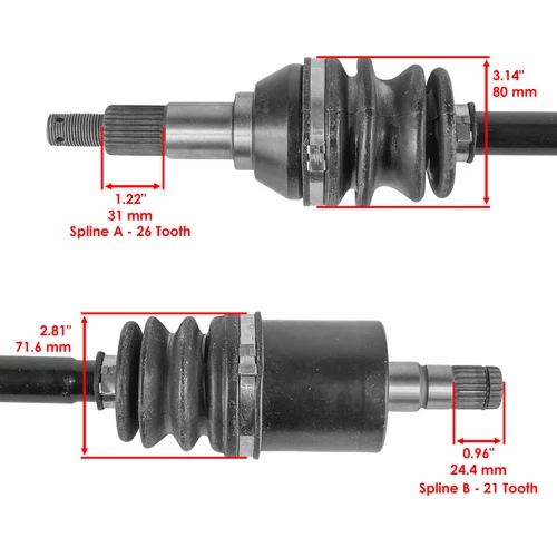 Front Rear Left Right Axles for Can-Am Renegade 800R 4X4 Xxc EFI 2013-2015 - Imagen 7 de 9