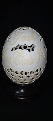 Hollow ostrich eggs. Hand-carved.