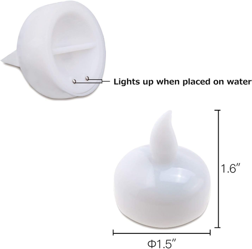 Floating Candles, Flameless Floating LED Tea Lights 12 Pack Waterproof Tealight - Picture 5 of 12