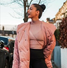 Zara Aw2021 Hooded Puffer Teal Coat Jacket Size M Bloggers Sold Out