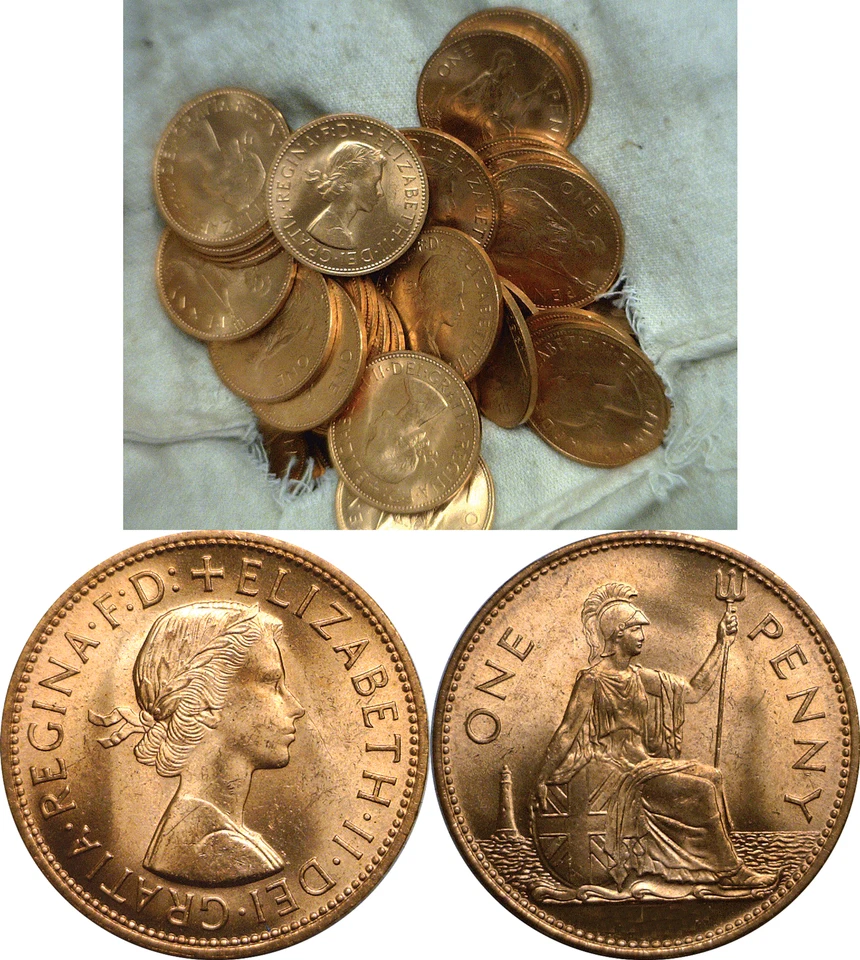 1966 Great Britain Large Penny 50 Coin Lot Uncirculated KM# 897 - Image 1 of 1