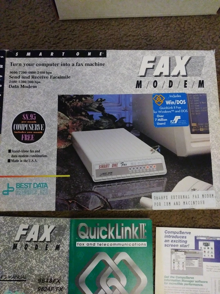 Macintosh IBM Computer Modem New Best Data 9648FX External Smart One For FAX USA - Image 3 of 4