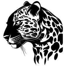 Jaguar 5" Black Vinyl Decal Car Truck Laptop Notebook Tablet Tumblers Mug