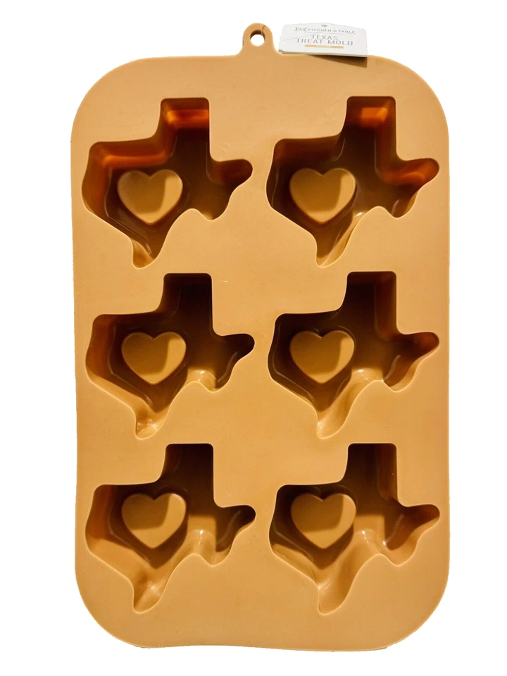 Molde de silicona TEXAS HEART; apto para microondas y horno hasta 450°, cubitos de hielo en barra Foto 2 de 4