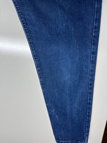 Vintage Lee Size 14 Med Blue Jeans Dark Wash Tapered Leg 100% Cotton Made in USA - Picture 5 of 10