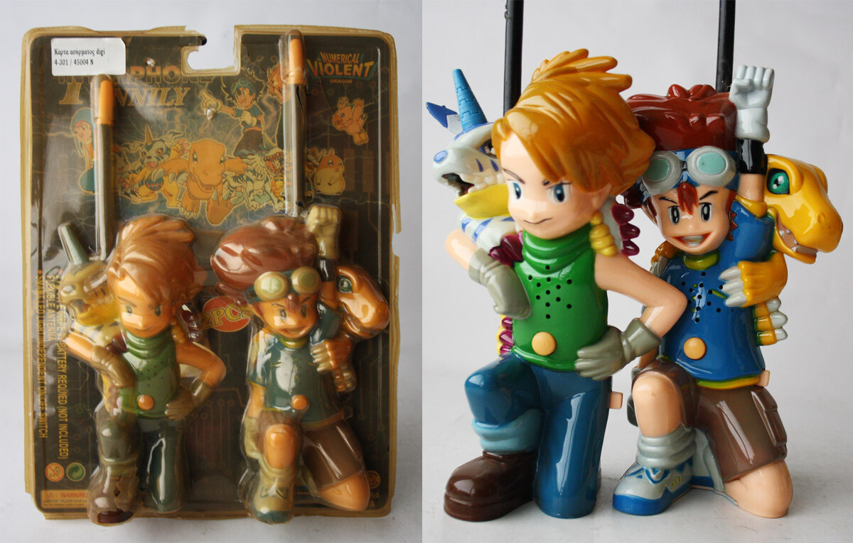 RARE VINTAGE DIGIMON WALKIE TALKIES FIGURES GABUMON & AGUMON