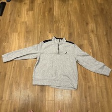 NAUTICA 1/4 Zip Pullover Sweatshirt Sweater Casual Gray Men's Size Large
