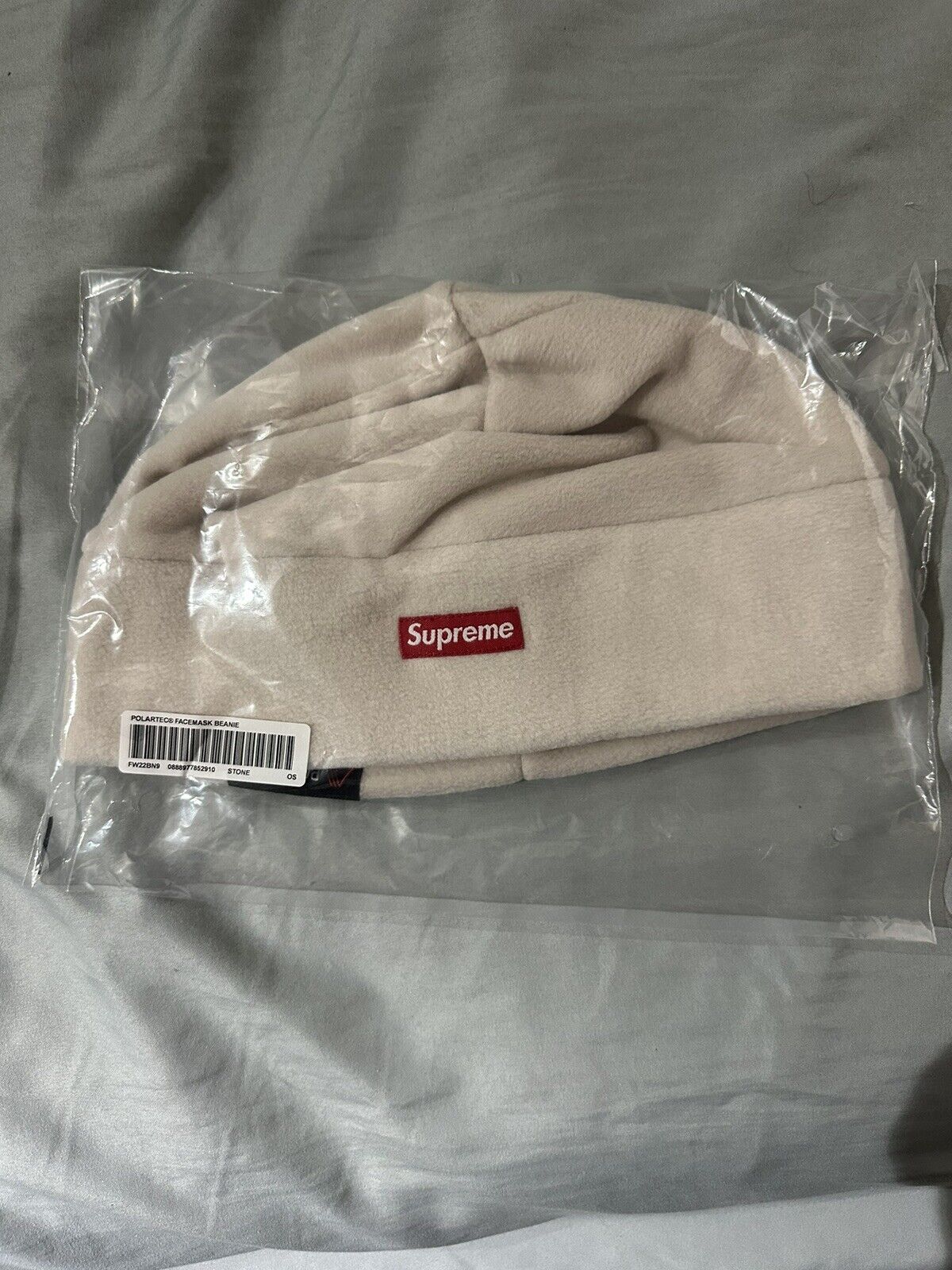 Supreme Polartec Facemask Beanie Hat Mask Stone TNF OS FW22