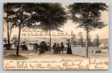 c1905 Rotograph Point Park Harbor Ashtabula Harbor Ohio P53A Hand Colored