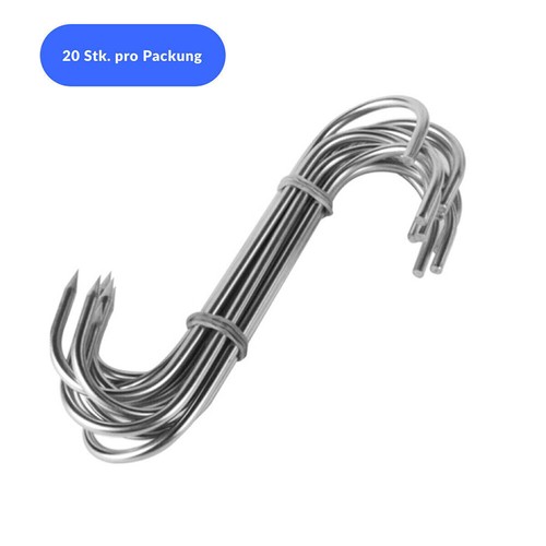 20Pcs Stainless Steel S Hooks with Sharp Tip Meat Hanging Hooks for Butcher Shop - Picture 5 of 6