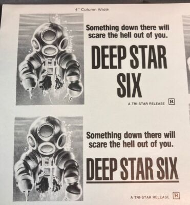 DEEP STAR SIX Movie Mini Ad Sheet VTG Promo Advertising Poster Clip Art Horror