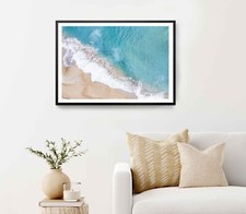 Ocean Waves & Beach Top View Poster Premium Quality Choose your Size
