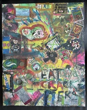 Vintage Street Art Original Mixed Media Painting 20x16 Pop Art Abstract Graffiti