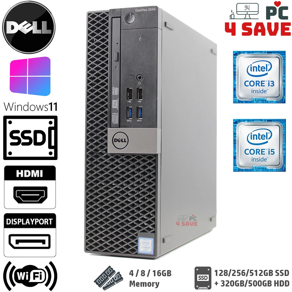 i3 i5 | DELL OptiPlex 3040 Windows11 HDMI Upto 16GB RAM/ 512GB SSD SFF  Custom PC