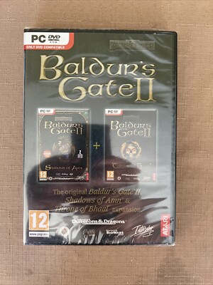 BALDUR'S GATE II 2 Shadows Of Amn & Throne Of Bhaal Expansion PC DVD Windows