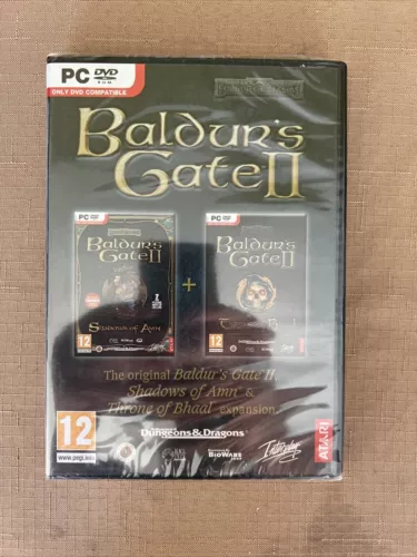 BALDUR'S GATE II 2 Shadows Of Amn & Throne Of Bhaal Expansion PC DVD Windows