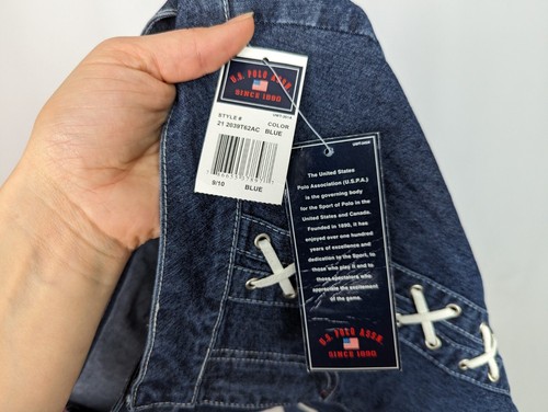 Vintage Y2K US POLO Assn. 9/10 Low Rise Corset Lace Up Front Crop Bootcut Jeans - Picture 12 of 15