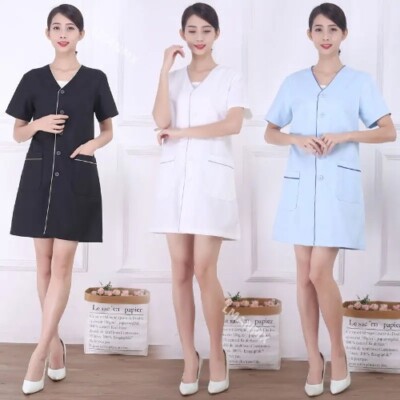 Beautician Tops Short Beauty Uniform Dress Spa Scrub Salon Grooming Clothes New
