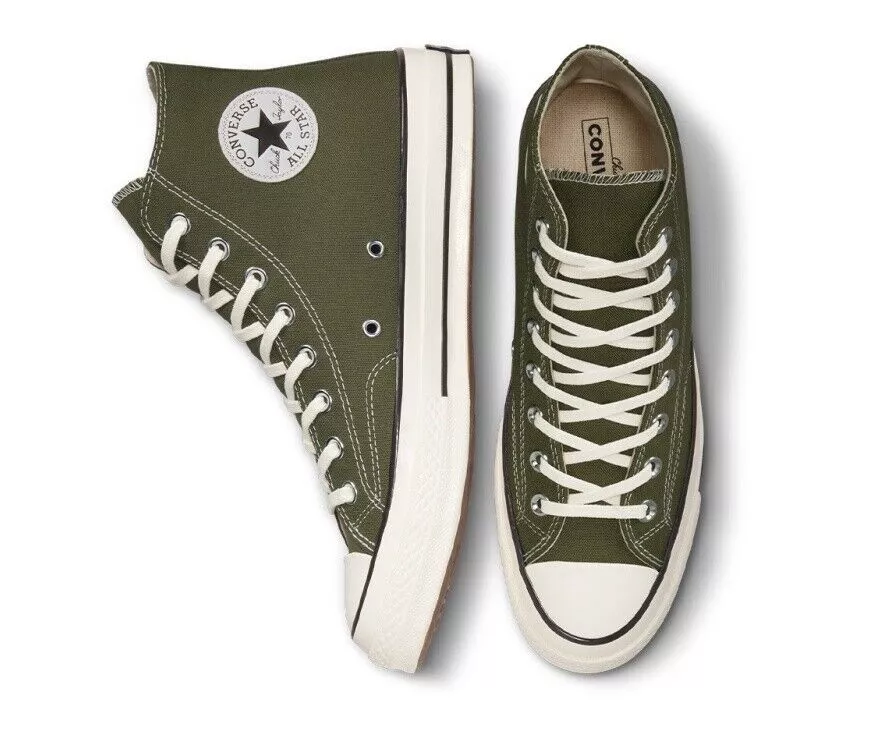 Army green cheap converse high tops