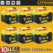 PACK 20V Battery For DeWalt 20 Volt Max 8.0/12.0AH Lithium Ion DCB201-2 DCB200-2