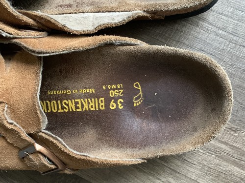 Birkenstock Boston Clogs Womens Sz 8 Suede Leather Brown ( Dirt And Wear) - Picture 8 of 14