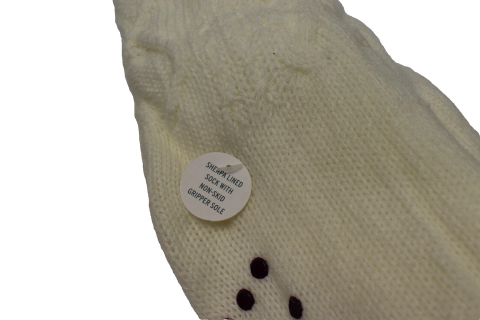 Acogedores calcetines Roxy de punto polar forrados con cable crema ¡Nuevos! Nuevo con etiquetas Foto 3 de 4