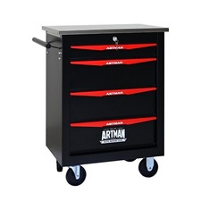4-Drawer Metal Rolling Tool Cart with Wheels  Stainless Steel Top, Workshop Sto