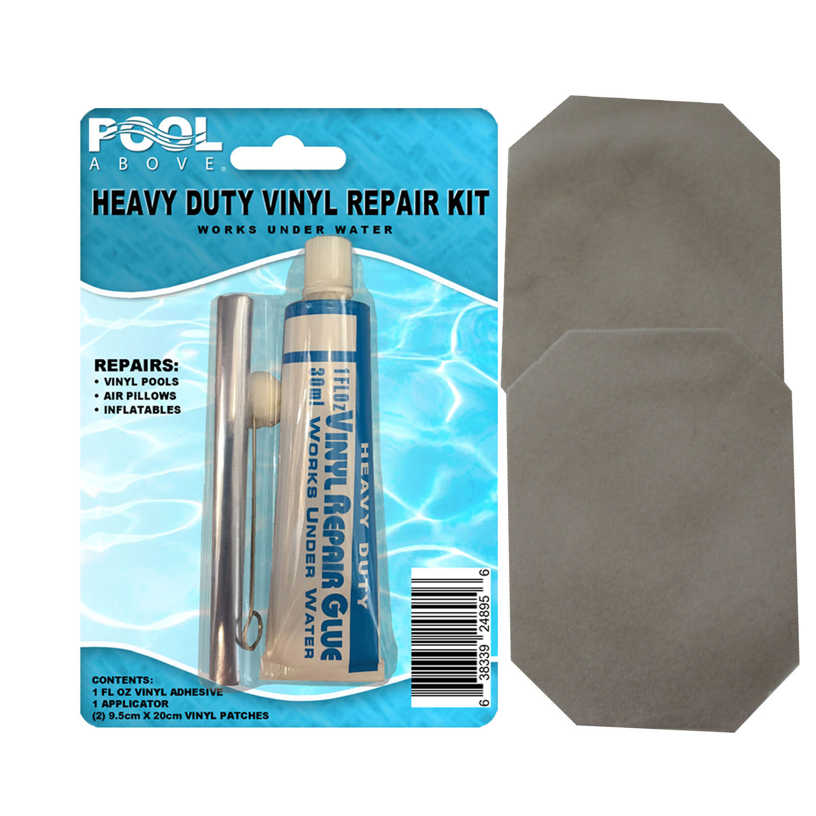 Repair Kit for DuraBeam Supreme Air-Flow Mattress Vinyl glue Gray Patches