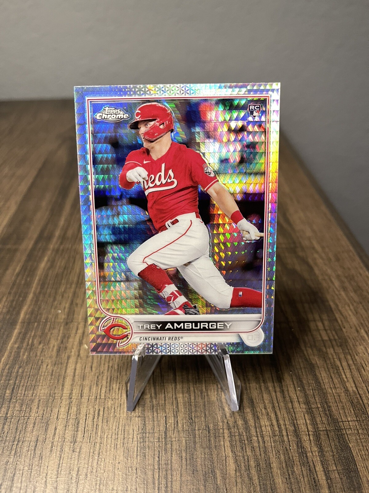 2022 Topps Chrome Trey Amburgey #61 RC Rookie Prism Refractor Cincinnati Reds