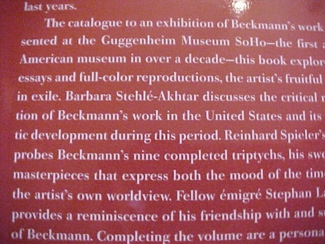 MAX BECKMANN IN EXILE, 1996 GUGGENHEIM EXHIBIT CATALOG | eBay