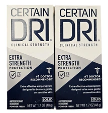 Certain Dri SOLID Antiperspirant Extra Strength 1.7oz ( 2 pack ) / NEW LOOK!