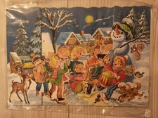 Panorama Adventskalender Sammlerst&uuml;ck 1950er Jahre Nostalgie Glitzer Rar! Neu!