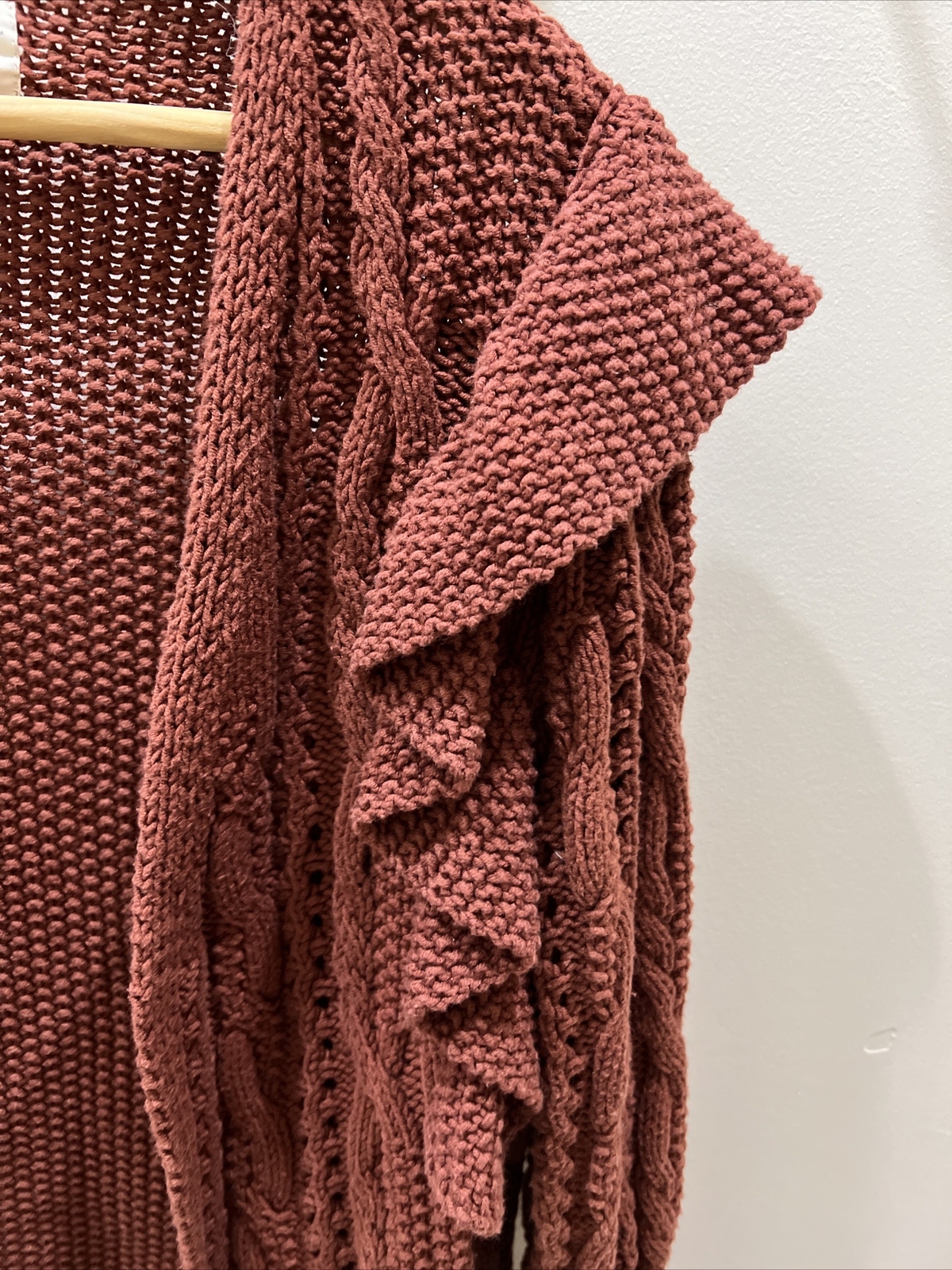 Universal Thread Brick Orange Knit Open Sweater M… - image 2