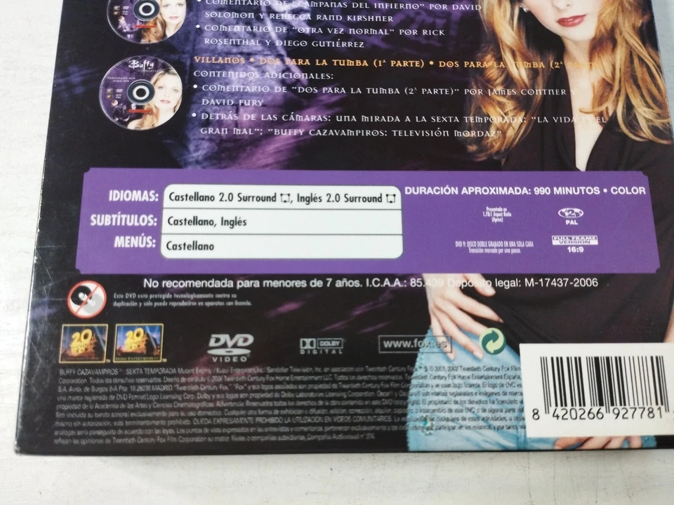Buffy Cazavampiros Sexta Temporada Completa - 6 x DVD Español Ingles Reg 2 3T - Imagen 3 de 4