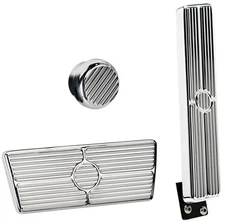 BILLET SPECIALTIES POLISHED PEDAL KIT,OEM FLOOR GAS,POWER BRAKE,55-57 CHEVY AUTO